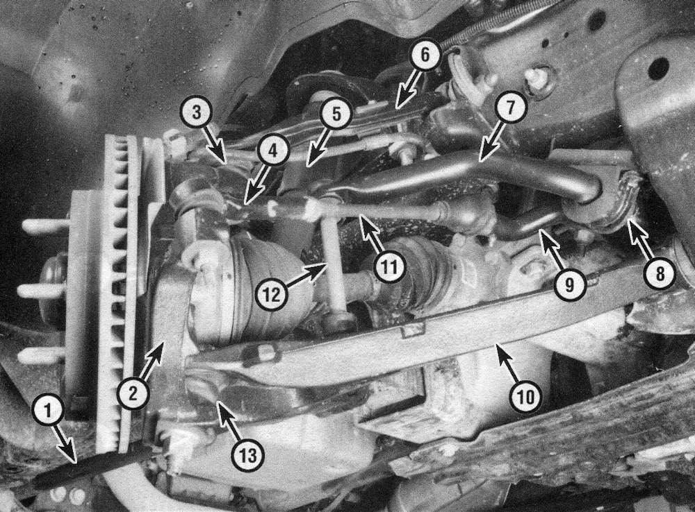 Chevrolet Silverado Suspension and steering systems _ Front suspension and steering components (4WD 2500 model)