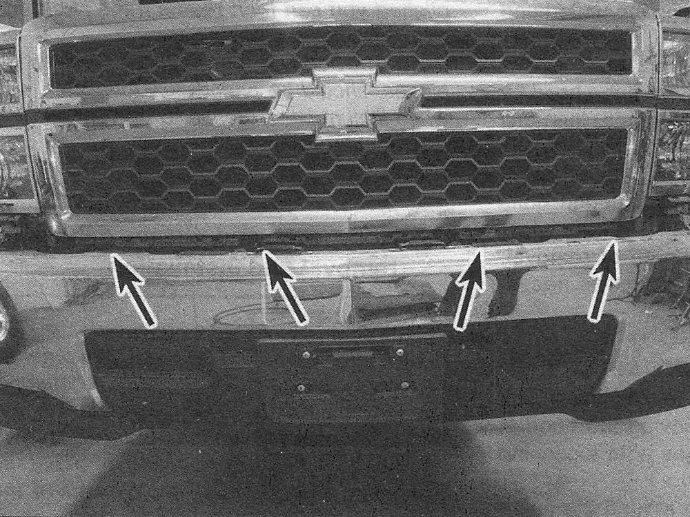 Chevrolet Silverado  _ Radiator grille Bottom screw locations